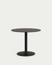 Load image into Gallery viewer, Esilda round outdoor table in black with metal leg in a painted black finish, Ø 90 x 70 cm