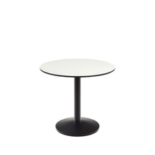 Load image into Gallery viewer, Esilda round outdoor table in white with metal leg in a painted black finish, Ø 90 x 70 cm - image 2
