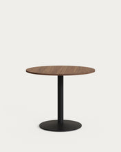 Load image into Gallery viewer, Esilda round table in walnut finish melamine with metal leg in a painted black finish, Ø90x70cm