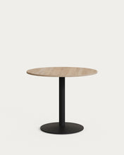 Load image into Gallery viewer, Esilda round table in natural finish melamine with metal leg in a painted black finish, Ø90x70cm