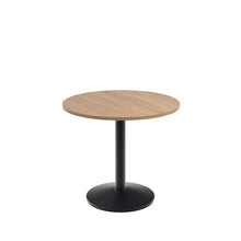 Load image into Gallery viewer, Esilda round table in natural finish melamine with metal leg in a painted black finish, Ø90x70cm - image 2