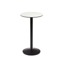 Load image into Gallery viewer, Esilda high round outdoor table in white with metal leg in a painted black finish, Ø 60 x 96 cm - image 2