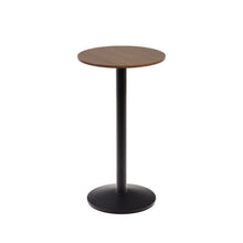 Load image into Gallery viewer, Esilda high round table in walnut finish melamine with metal leg in a painted black finish, Ø60x96cm - image 2