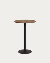 Load image into Gallery viewer, Esilda high round table in walnut finish melamine with metal leg in a painted black finish, Ø60x96cm
