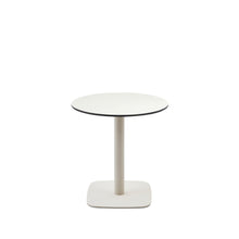 Load image into Gallery viewer, Dina round outdoor table in white with metal legal in a painted white finish, Ø 68x70cm - image 2