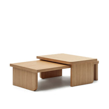 Load image into Gallery viewer, Oaq set of 2 coffee tables in oak wood veneer with natural finish FSC Mix Credit