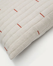 Load image into Gallery viewer, Blaina cushion cover in white linen with a red embroidery feature, 45 x 45 cm - image 3