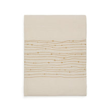 Load image into Gallery viewer, Flia white linen and cotton tablecloth gold-coloured lurex embroidered detail, 150 x 250 cm