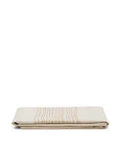 Load image into Gallery viewer, Flia white linen and cotton tablecloth gold-coloured lurex embroidered detail, 150 x 250 cm - image 4