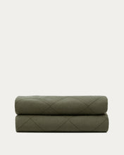 Load image into Gallery viewer, Serla green, 100% cotton chenille bedspread with rhomboid shapes for 150/160 cm bed