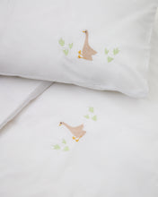Load image into Gallery viewer, Milu set of duvet cover and pillow cases with embroidered goose for convertible cot and bed 70 x 140 cm - image 4