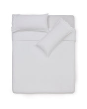 Load image into Gallery viewer, Atenie white duvet cover and pillowcase set, 100% cotton percale, plumeti detail, 180 cm bed - image 2