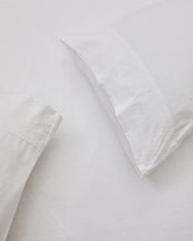 Load image into Gallery viewer, Atenie white duvet cover and pillowcase set, 100% cotton percale, plumeti detail, 180 cm bed - image 5