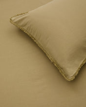 Load image into Gallery viewer, Sifinia green duvet cover and pillowcase set, 100% cotton percale fringes, 90 cm bed - image 3