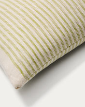 Load image into Gallery viewer, Lioris green striped cotton cushion cover 60 x 40cm - image 4
