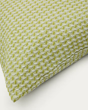 Load image into Gallery viewer, Lunira cushion cover with green waffle structure fabric 50 x 50cm - image 5
