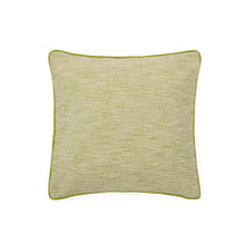 Load image into Gallery viewer, Brisella green jacquard cushion cover with contrasting trim 45 x 45cm