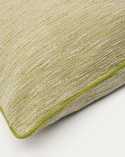 Load image into Gallery viewer, Brisella green jacquard cushion cover with contrasting trim 45 x 45cm - image 5