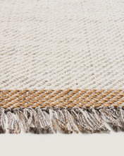 Load image into Gallery viewer, Brina beige herringbone jacquard wool rug 300 x 200cm - image 4