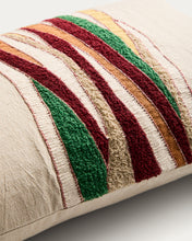 Load image into Gallery viewer, Sirea cotton cushion cover with multicoloured embroidered detail 40 x 60 cm - image 2