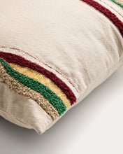 Load image into Gallery viewer, Sirea cotton linen cushion cover with multicoloured embroidery detail 50 x 50cm - image 2