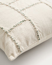 Load image into Gallery viewer, Verion green cushion cover with embroidered geometric detail 45 x 45cm - image 2