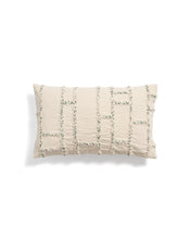Load image into Gallery viewer, Verion green cushion cover with embroidered geometric detail 30 x 50cm