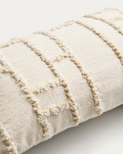 Load image into Gallery viewer, Verion yellow cushion cover with embroidered geometric detail 30 x 50cm - image 2