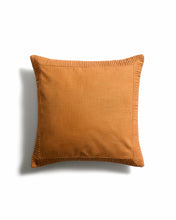 Load image into Gallery viewer, Luadia cotton cushion cover with orange pleated detail 50 x 50cm