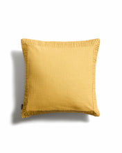 Load image into Gallery viewer, Luadia cotton cushion cover with yellow pleated detail 50 x 50cm