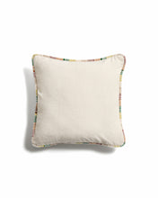Load image into Gallery viewer, Enari natural cotton cushion cover with multicoloured contrast piping 50 x 50 cm