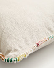 Load image into Gallery viewer, Enari natural cotton cushion cover with multicoloured contrast piping 50 x 50 cm - image 3