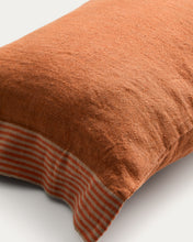 Load image into Gallery viewer, Disea linen cushion cover with orange striped detail 40 x 60 cm - image 2