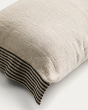 Load image into Gallery viewer, Disea beige linen cushion cover with black striped detail 40 x 60 cm - image 2
