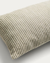 Load image into Gallery viewer, Oriade green striped linen cushion cover 30 x 50cm - image 2