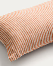 Load image into Gallery viewer, Oriade orange striped linen cushion cover 30 x 50cm - image 2