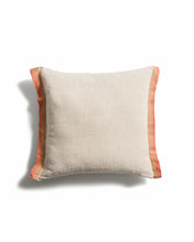 Load image into Gallery viewer, Disea cushion cover in beige linen with orange detail 45 x 45cm