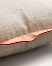 Load image into Gallery viewer, Disea cushion cover in beige linen with orange detail 45 x 45cm - image 4