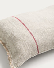 Load image into Gallery viewer, Lidore cushion cover in beige linen with contrasting red stripes 30 x 50cm - image 2