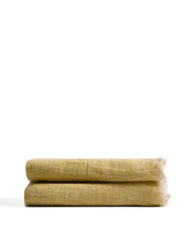 Load image into Gallery viewer, Aderin yellow linen blanket 130 x 170cm