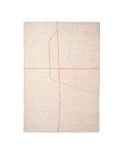Load image into Gallery viewer, Delide ecru synthetic fibre rug with orange graphic detail 160 x 230cm