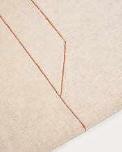 Load image into Gallery viewer, Delide ecru synthetic fibre rug with orange graphic detail 160 x 230cm - image 2