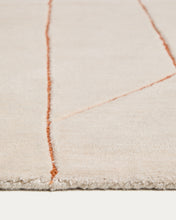 Load image into Gallery viewer, Delide ecru synthetic fibre rug with orange graphic detail 160 x 230cm - image 3