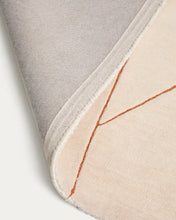 Load image into Gallery viewer, Delide ecru synthetic fibre rug with orange graphic detail 160 x 230cm - image 4