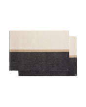Load image into Gallery viewer, Tari set of 2 black 100% cotton placemats 35 x 50 cm