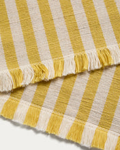 Load image into Gallery viewer, Daltan set of 2 yellow striped cotton and jute placemats 35 x 50cm - image 3