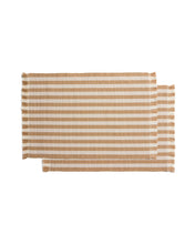 Load image into Gallery viewer, Daltan set of 2 beige striped cotton and jute placemats 35 x 50cm