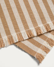 Load image into Gallery viewer, Daltan set of 2 beige striped cotton and jute placemats 35 x 50cm - image 3