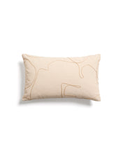 Load image into Gallery viewer, Dibel ecru cotton cushion cover with beige embroidery detail 30 x 50cm