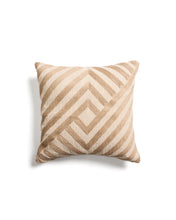 Load image into Gallery viewer, Silume ecru cotton cushion cover with beige jute embroidery 45 x 45cm